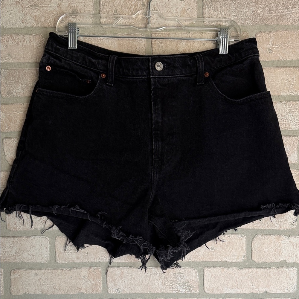 Abercrombie & Fitch black denim shorts size 14